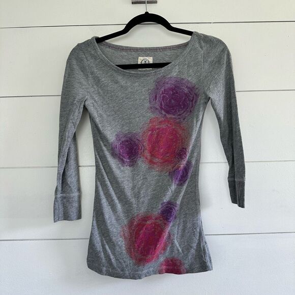 American Eagle Women’s Small 3/4 Sleeve Y2K 2000s Raglan Tee - Picture 1 of 4